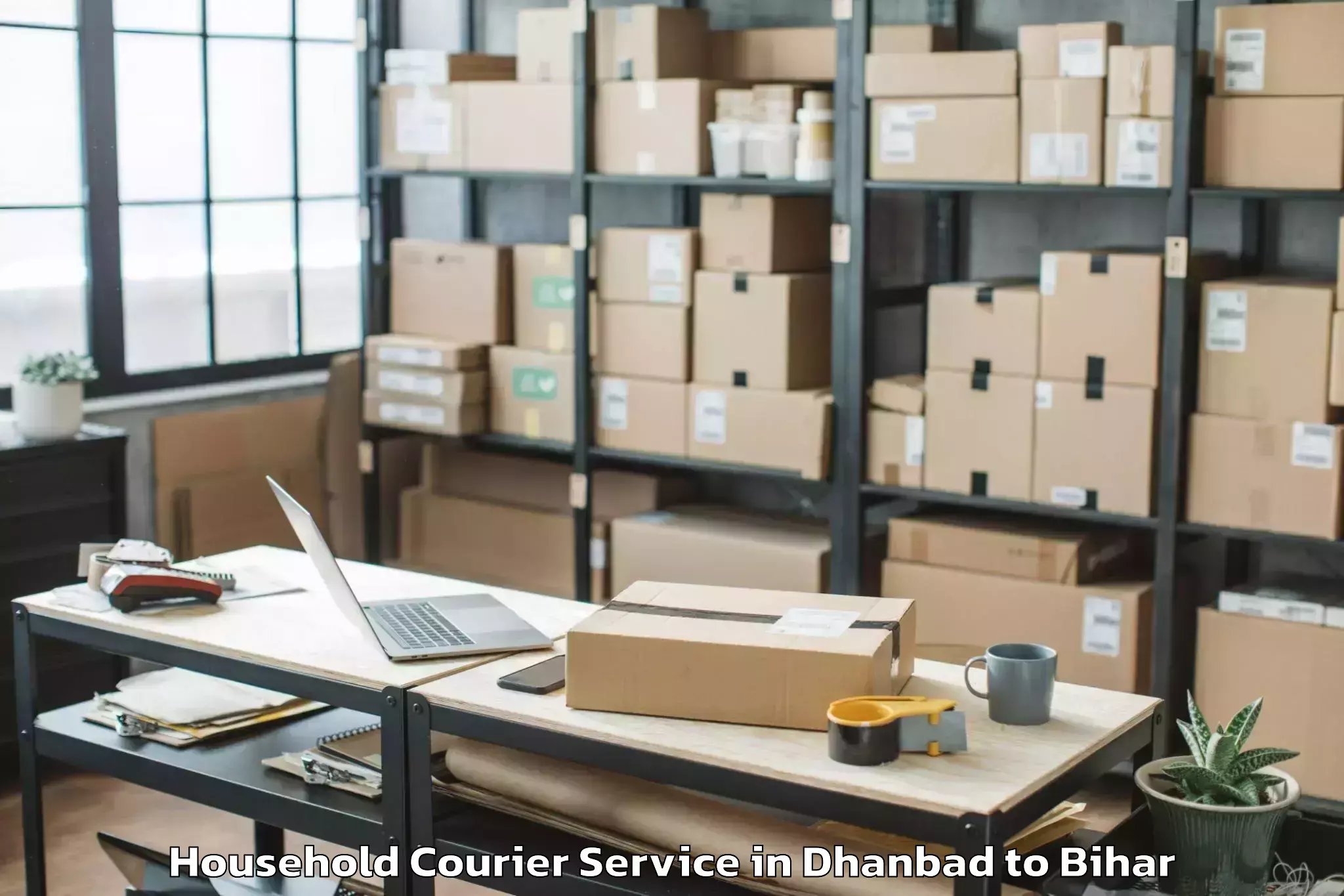 Easy Dhanbad to Khagaria Household Courier Booking